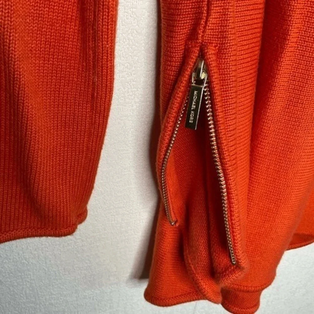 Michael Kors Orange Long Sleeve Zip Slits CrewNeck Sweater Tunic Women‎ L China